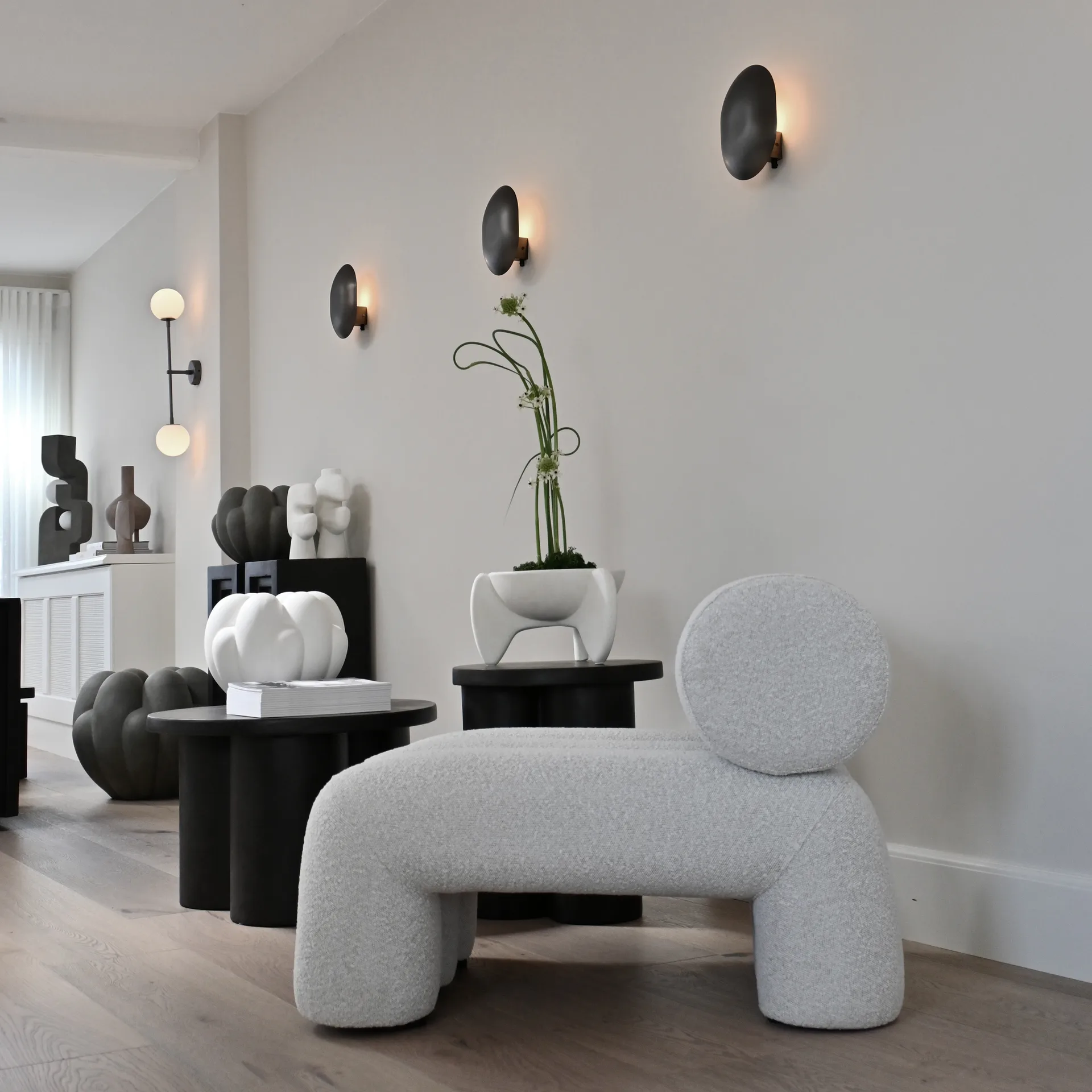 Foku Chair lounge chair, Bouclé 101 Copenhagen