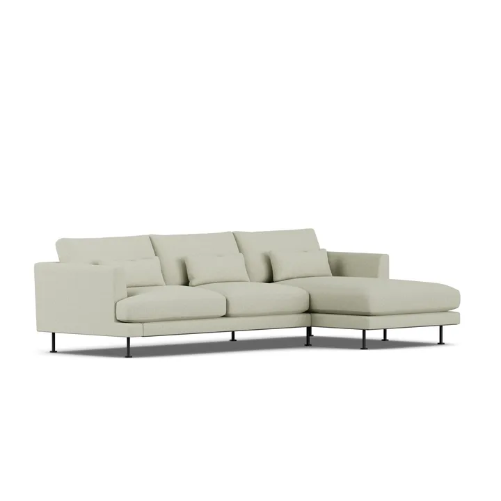 Bredhult sofa - Luiza Beige 3981-black steel, 2,5-seater C1 - 1898