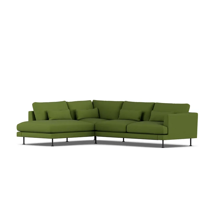 Bredhult sofa - Luiza Green 3975-black steel, 3-seater A2 - 1898