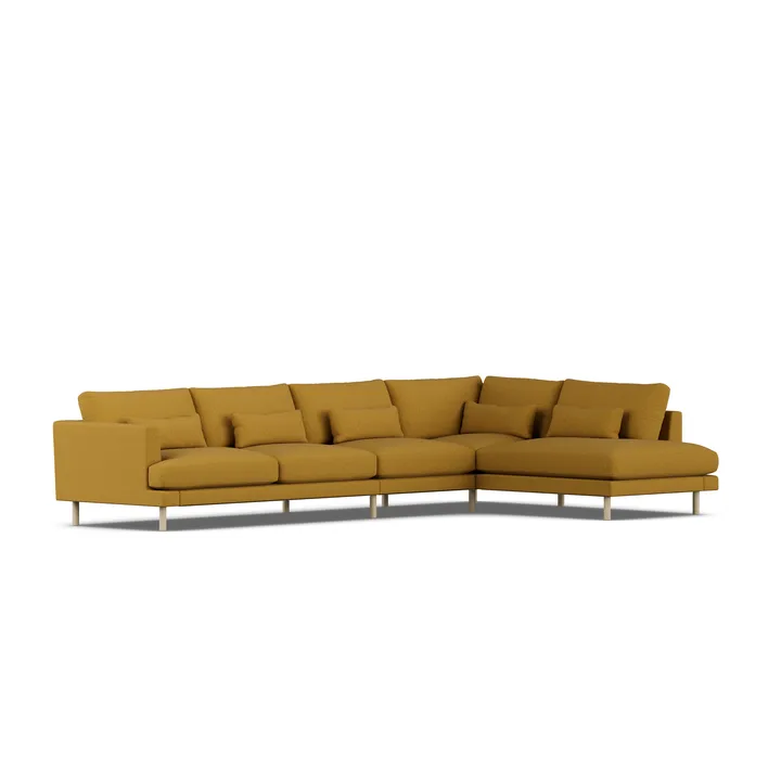 Bredhult sofa - Luiza Mustard 3972-white-oiled oak, 4-seater B1 - 1898