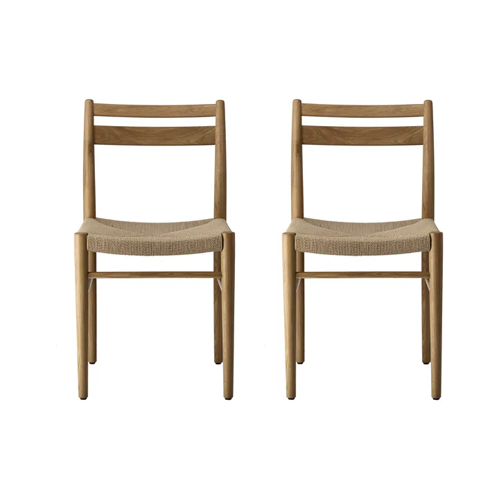 Fridhem dining chair, Lacquered oak-natural weave, 2-pack - 1898