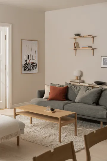 Lid coffee table - White pigmented oak, 125x50 cm - 1898