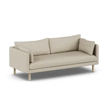 Linnevik sofa - Bern Beige 0341-white-oiled oak, 3-seater, without skirt - 1898