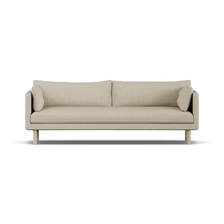 Linnevik sofa - Bern Beige 0341-white-oiled oak, 4-seater, without skirt - 1898