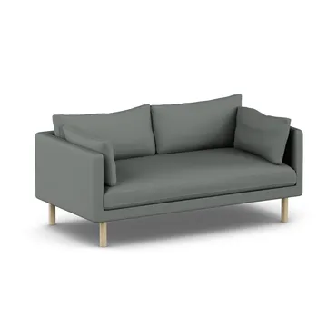 Linnevik sofa - Caleido Grey 1240-white-oiled oak, 2-seater, without skirt - 1898