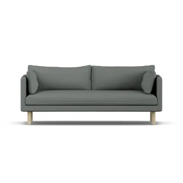 Linnevik sofa - Caleido Grey 1240-white-oiled oak, 3-seater, without skirt - 1898