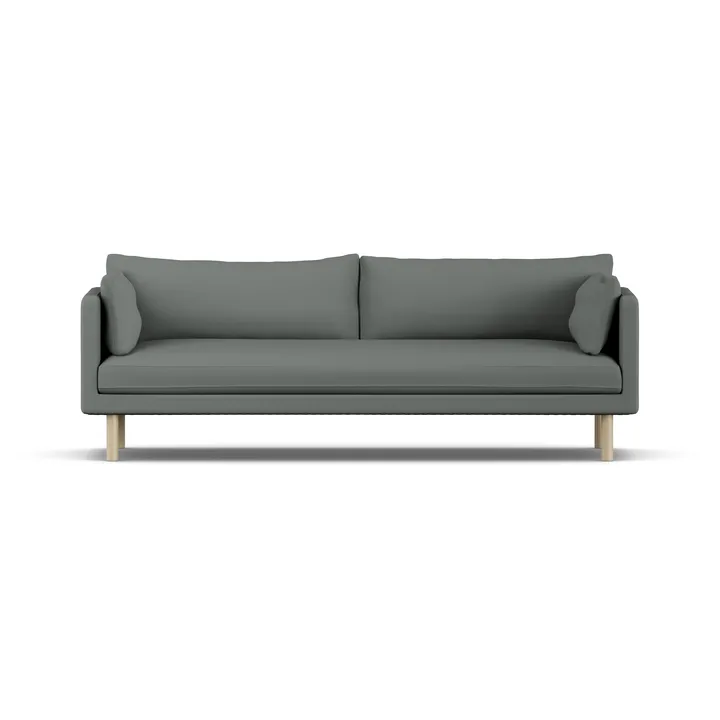 Linnevik sofa - Caleido Grey 1240-white-oiled oak, 4-seater, without skirt - 1898