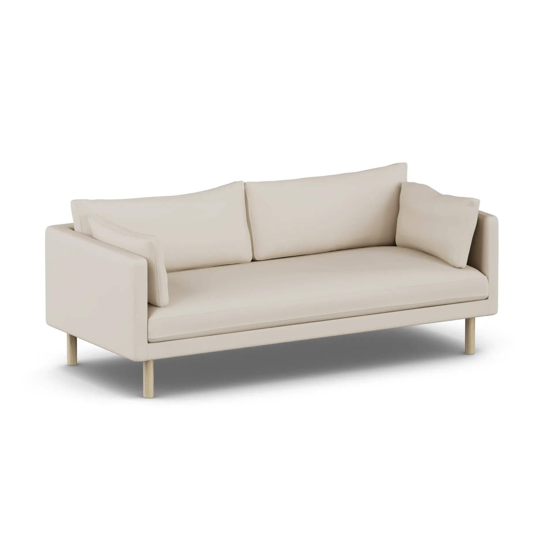 Linnevik sofa, Jump Beige 1956-white-oiled oak, 3-seater, without skirt 1898