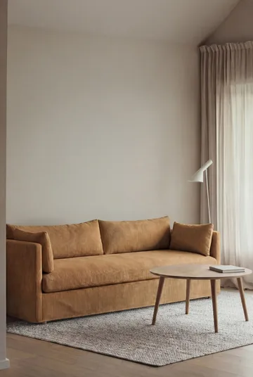 Linnevik sofa - Jump honey 1959-white-oiled oak, 4-seater, with skirt - 1898