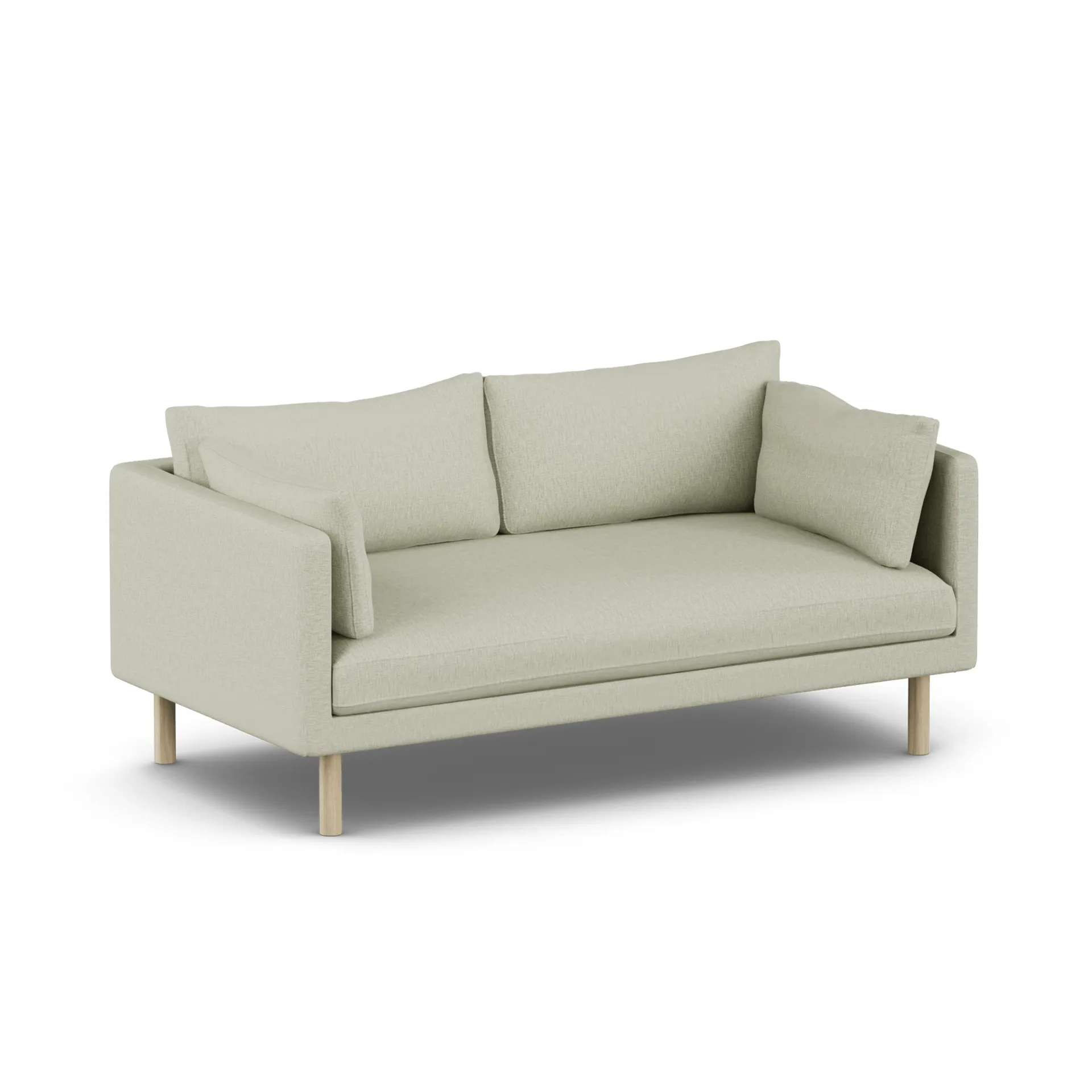 Linnevik sofa, Luiza Beige 3981-white-oiled oak, 2-seater, without skirt 1898