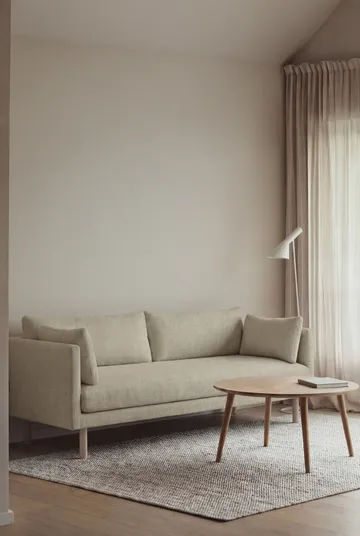 Linnevik sofa - Luiza Beige 3981-white-oiled oak, 3-seater, without skirt - 1898