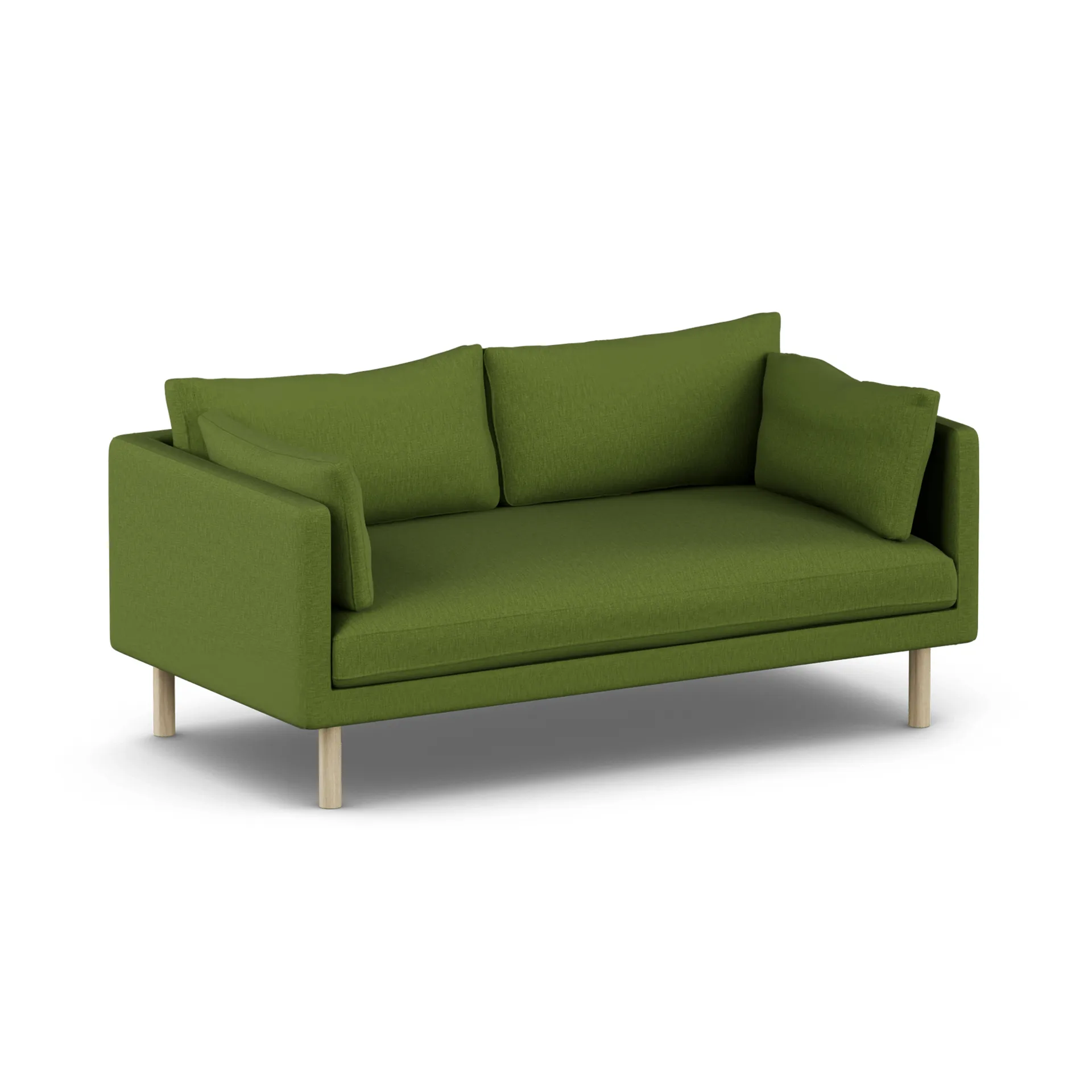 Linnevik sofa, Luiza Green 3975-white-oiled oak, 2-seater, without skirt 1898