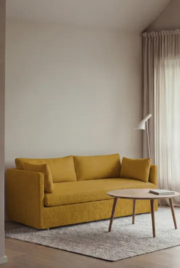 Linnevik sofa - Luiza Mustard 3972-white-oiled oak, 2-seater, with skirt - 1898