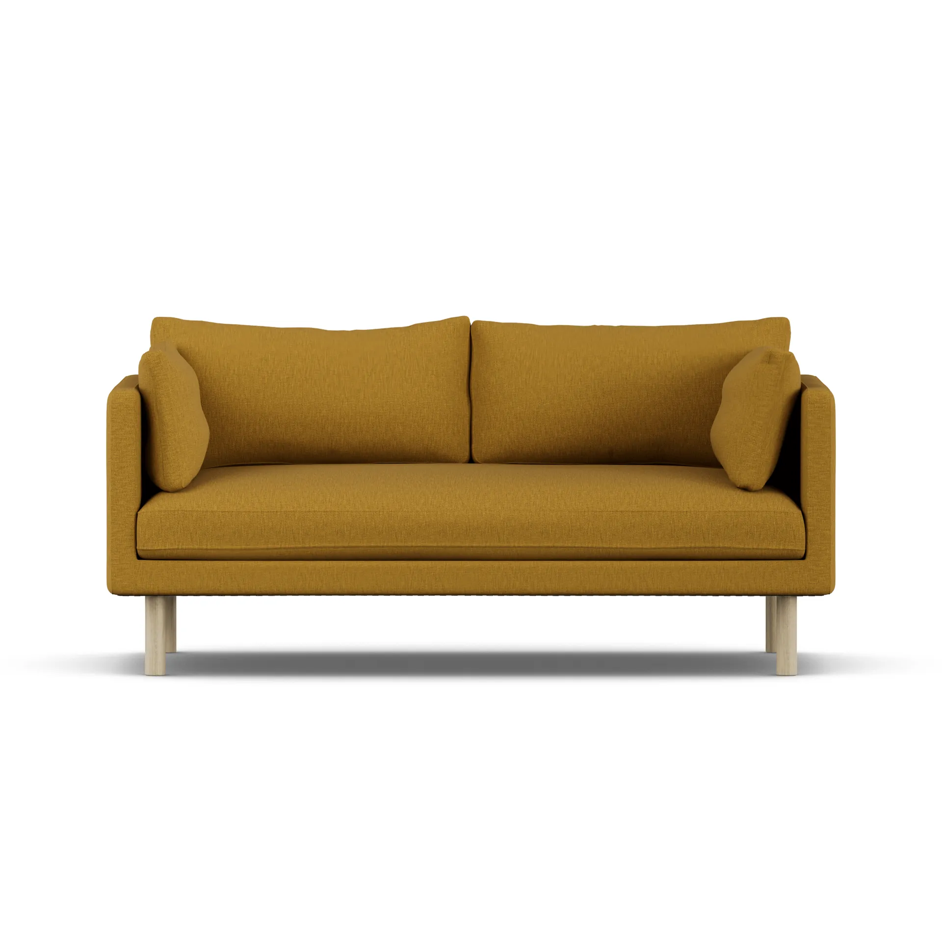 Linnevik sofa, Luiza Mustard 3972-white-oiled oak, 2-seater, without skirt 1898