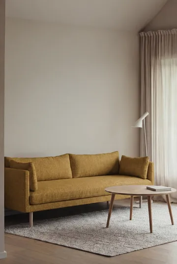 Linnevik sofa - Luiza Mustard 3972-white-oiled oak, 4-seater, without skirt - 1898