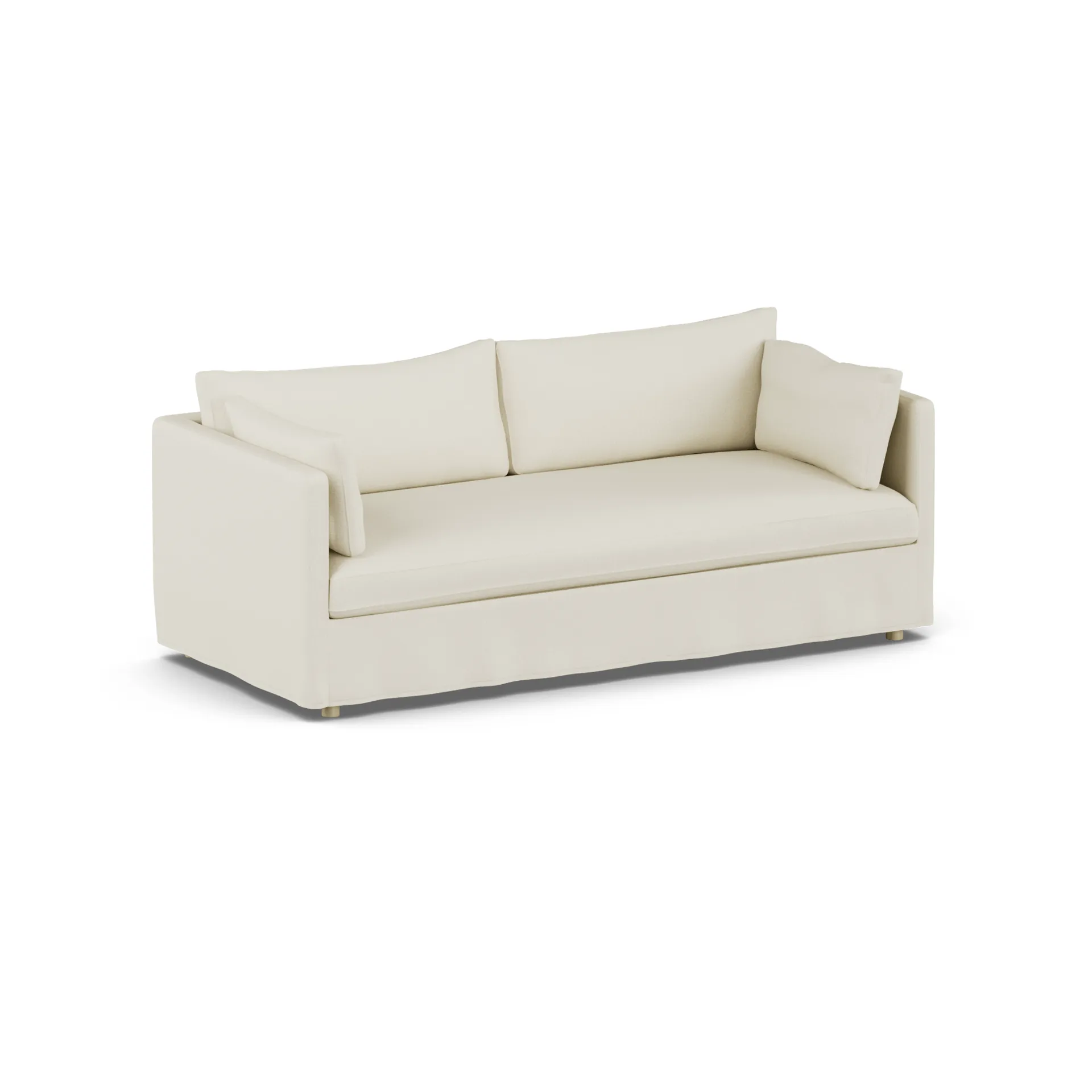 Linnevik sofa, Oslo Nature 1540-white-oiled oak, 3-seater, with skirt 1898
