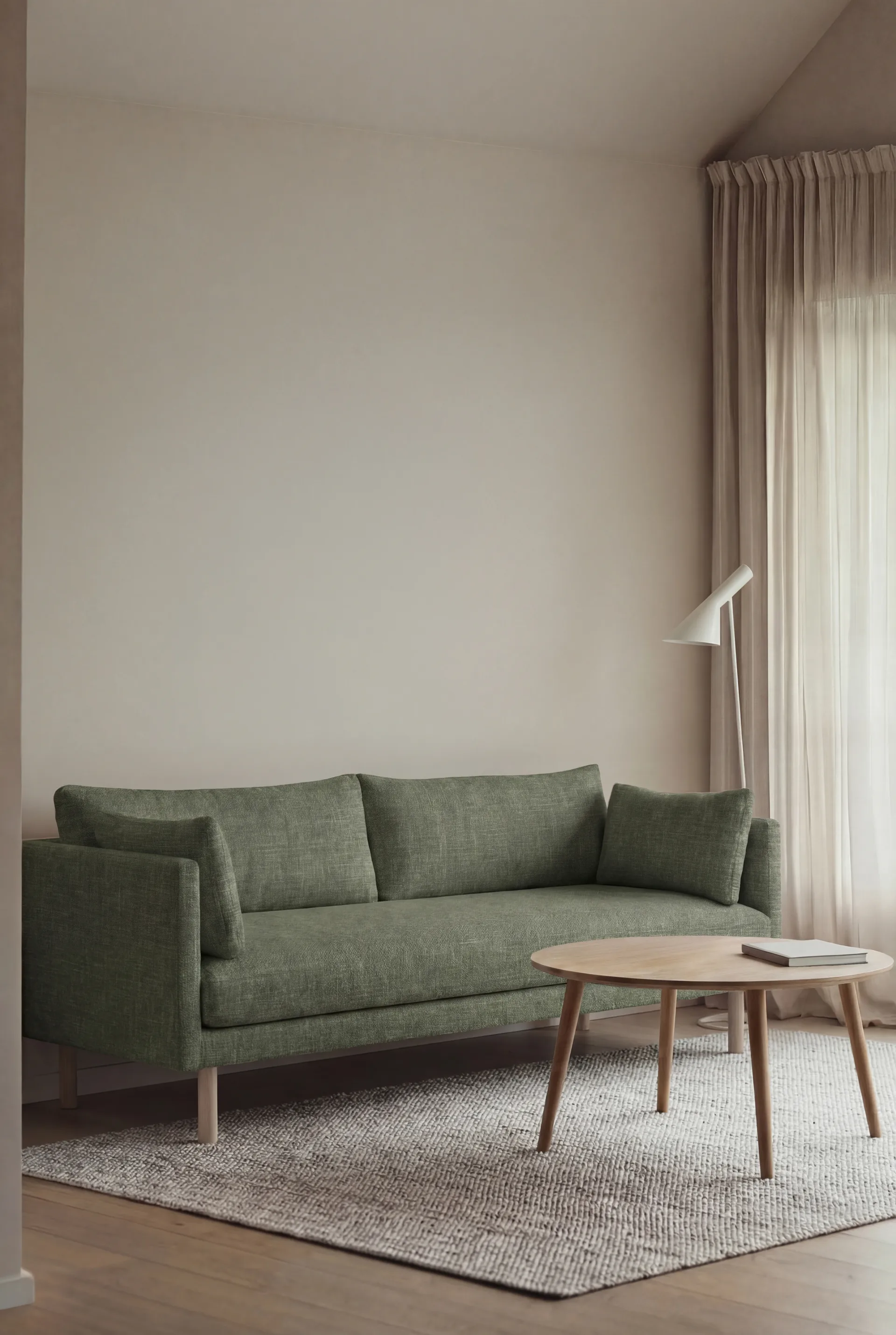 Linnevik sofa, Same Forest 6677-white-oiled oak, 3-seater, without skirt 1898