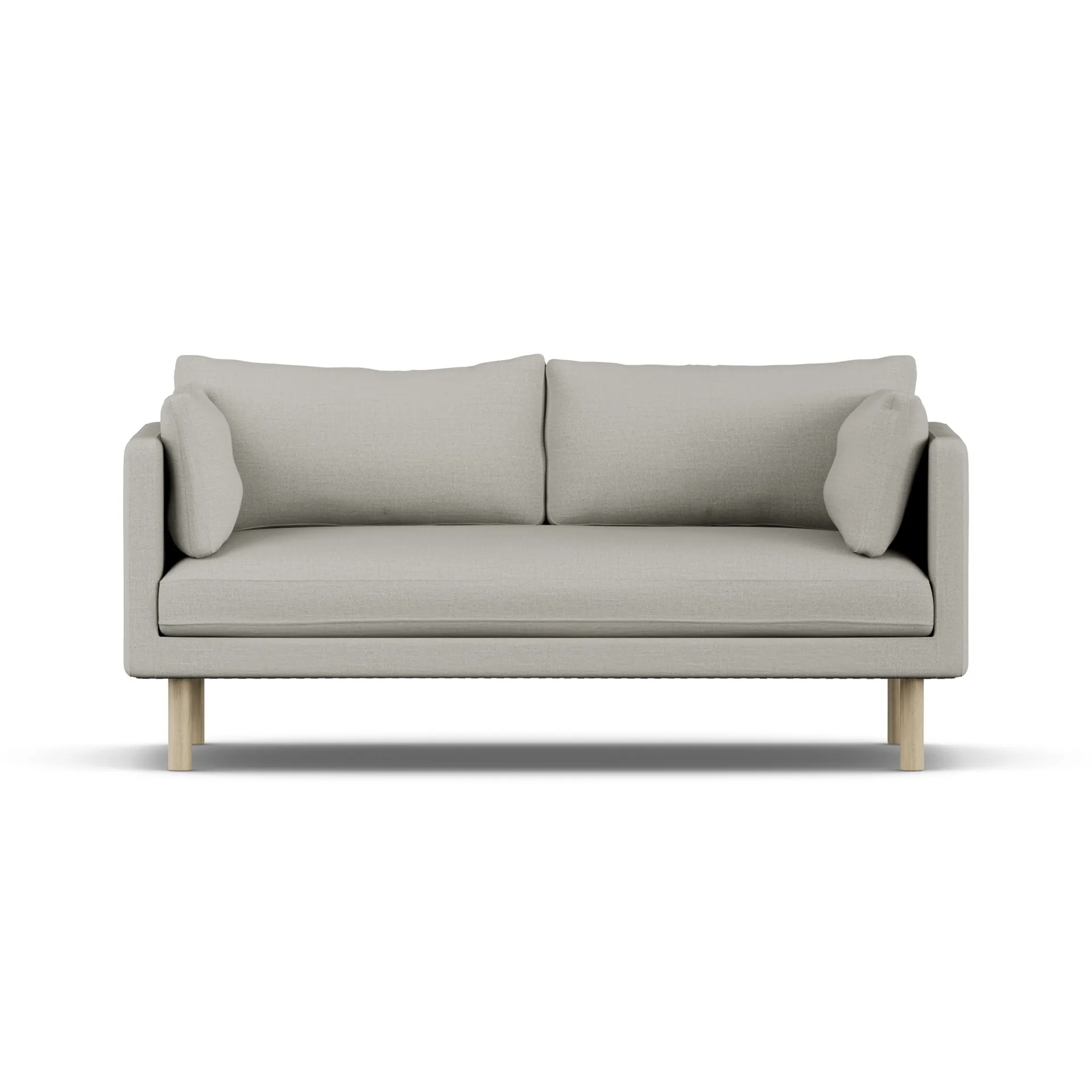 Linnevik sofa, Same Grey 6673-white-oiled oak, 2-seater, without skirt 1898