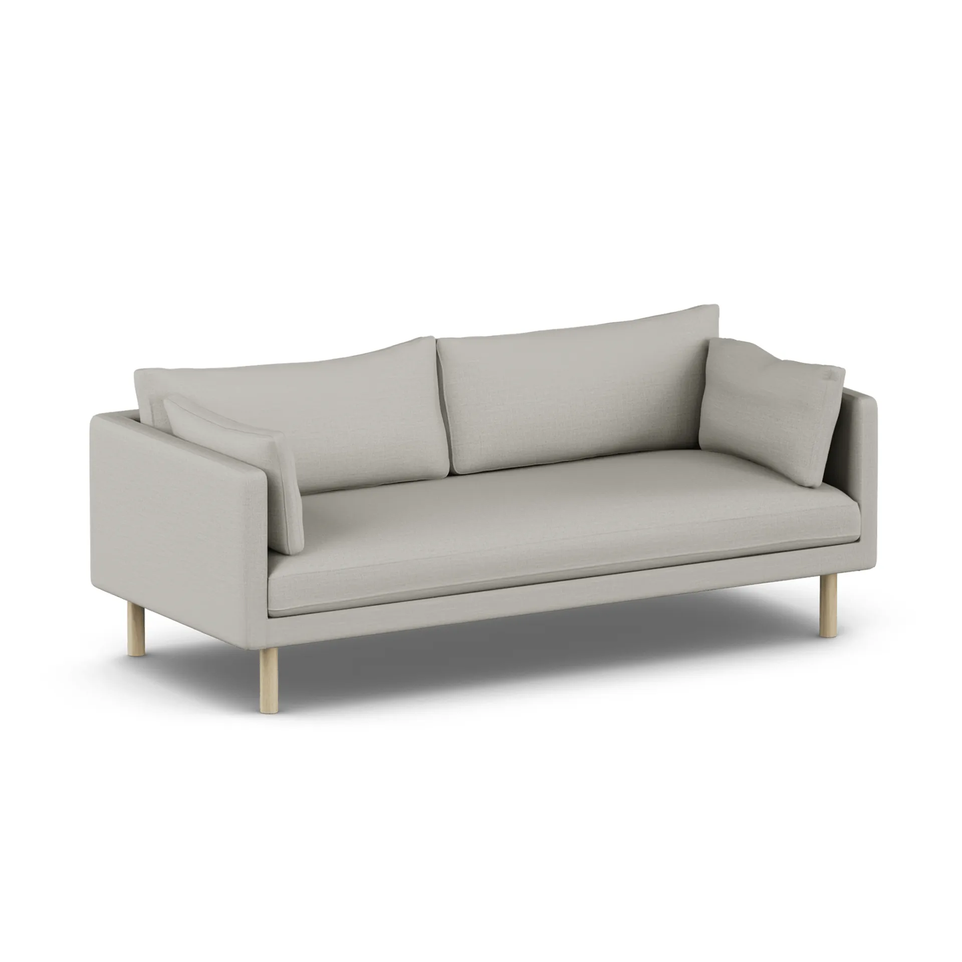 Linnevik sofa, Same Grey 6673-white-oiled oak, 3-seater, without skirt 1898