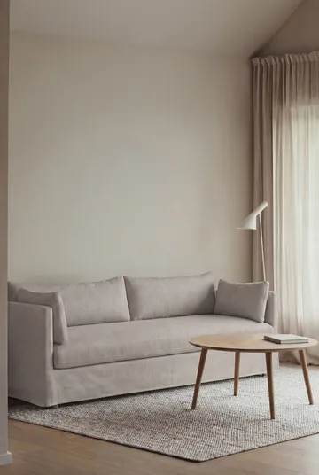 Linnevik sofa - Same Grey 6673-white-oiled oak, 4-seater, with skirt - 1898