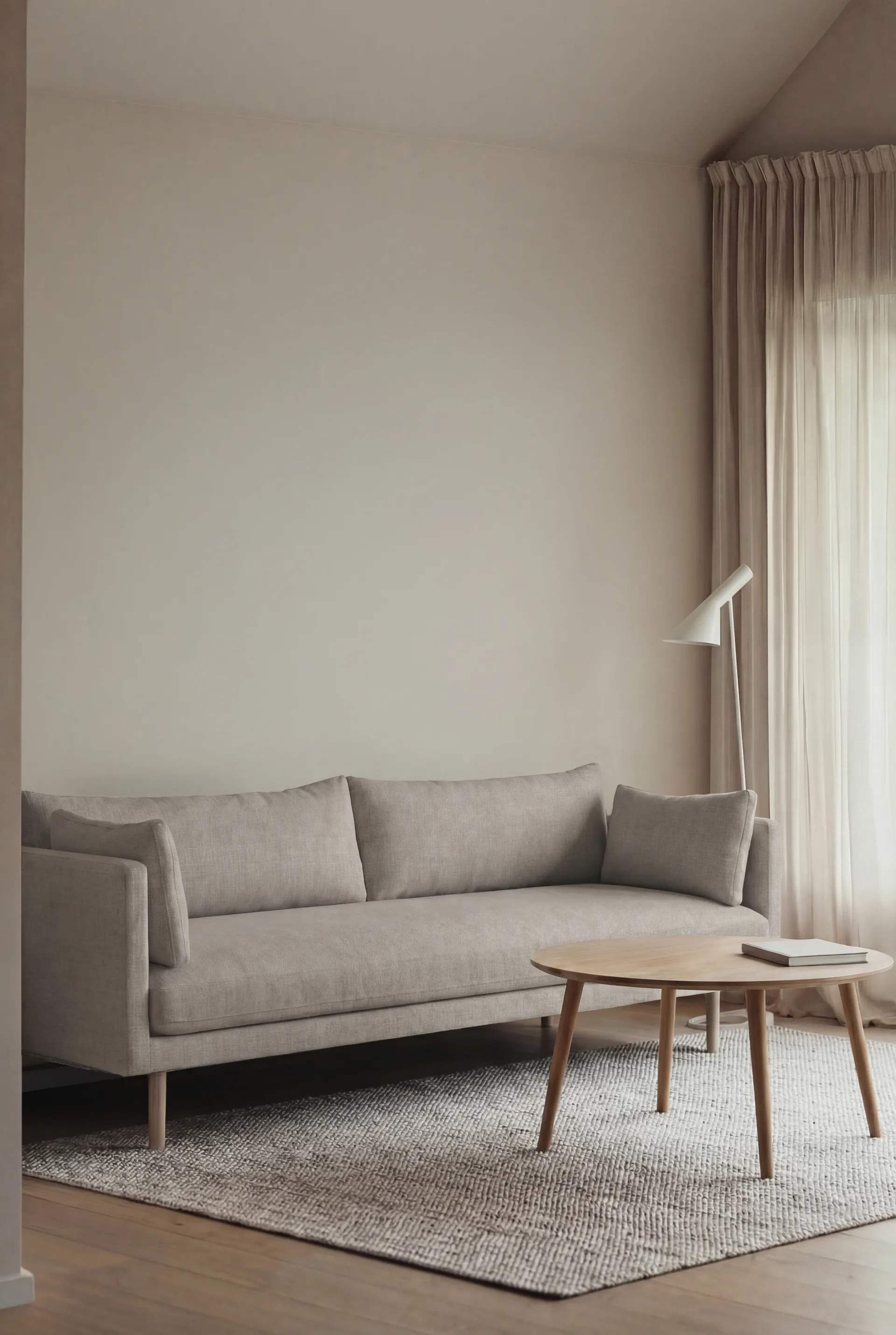 Linnevik sofa, Same Grey 6673-white-oiled oak, 4-seater, without skirt 1898