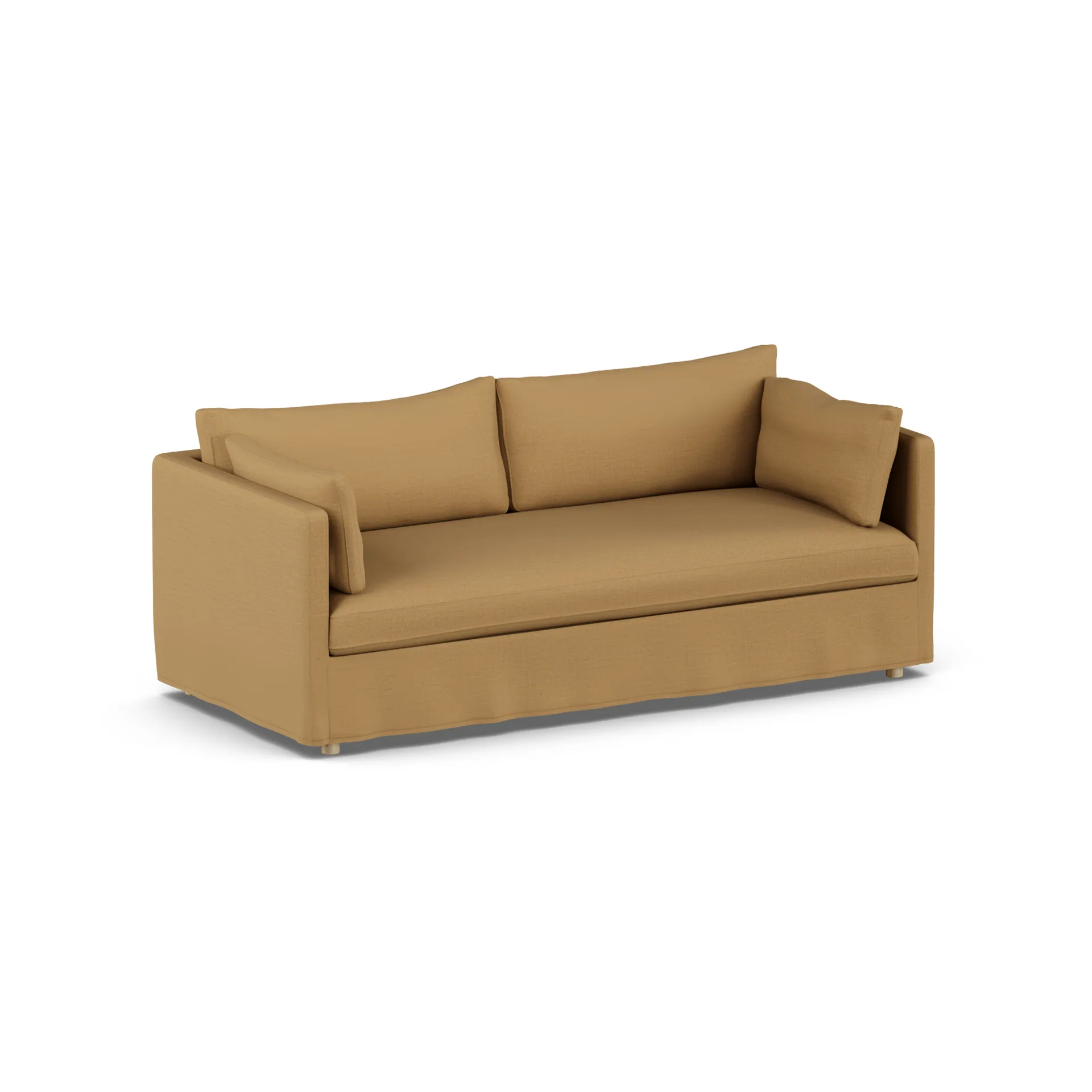 Linnevik sofa, Same Ochre 6676-white-oiled oak, 3-seater, with skirt 1898