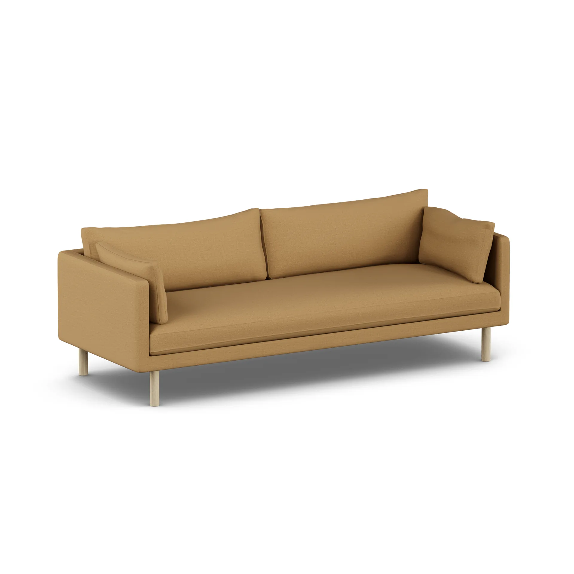 Linnevik sofa, Same Ochre 6676-white-oiled oak, 4-seater, without skirt 1898