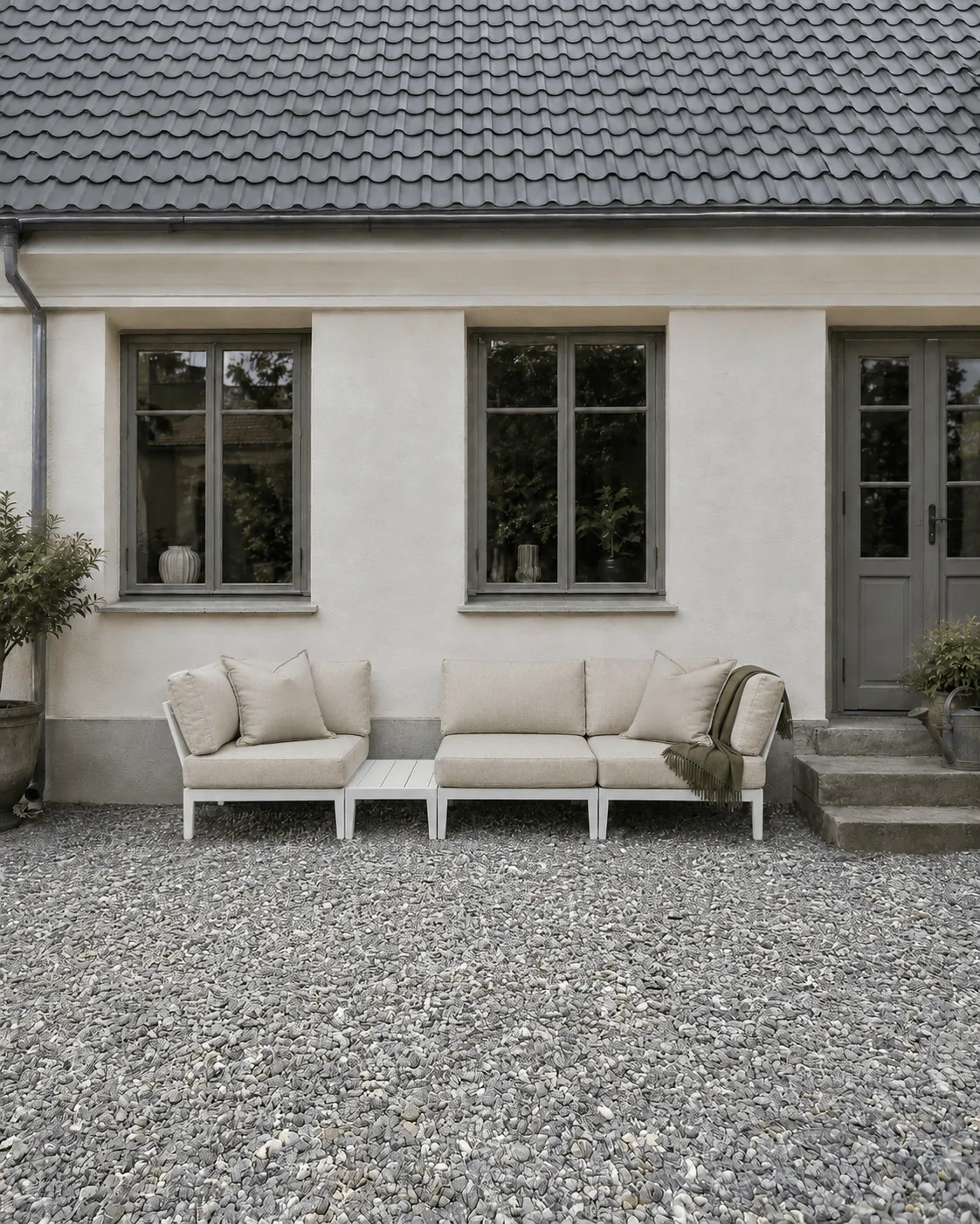Santander modul sofa corner module, White-beige 1898