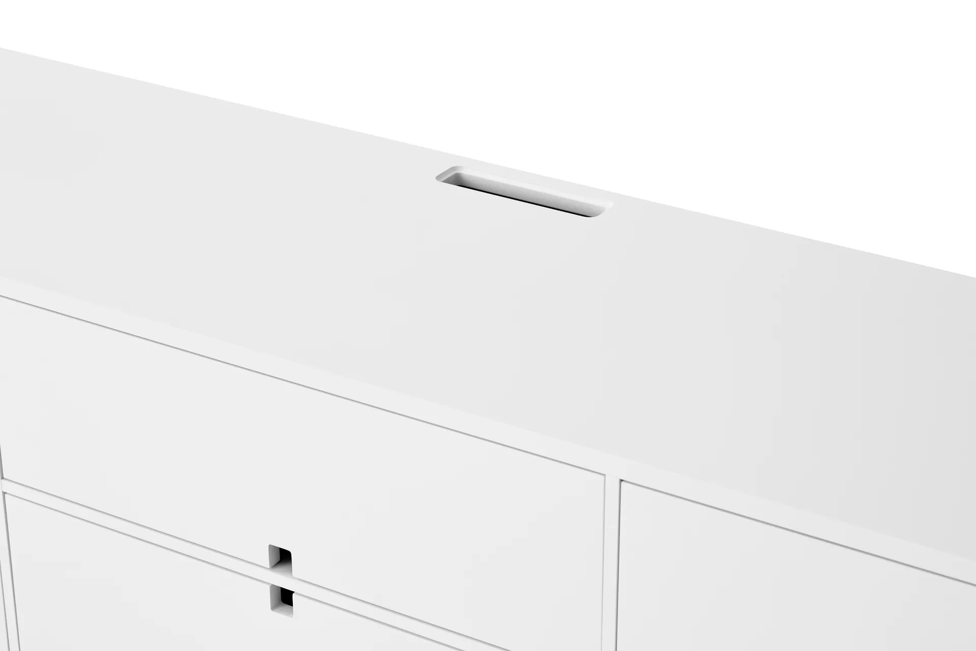 Square media bench, White 1898