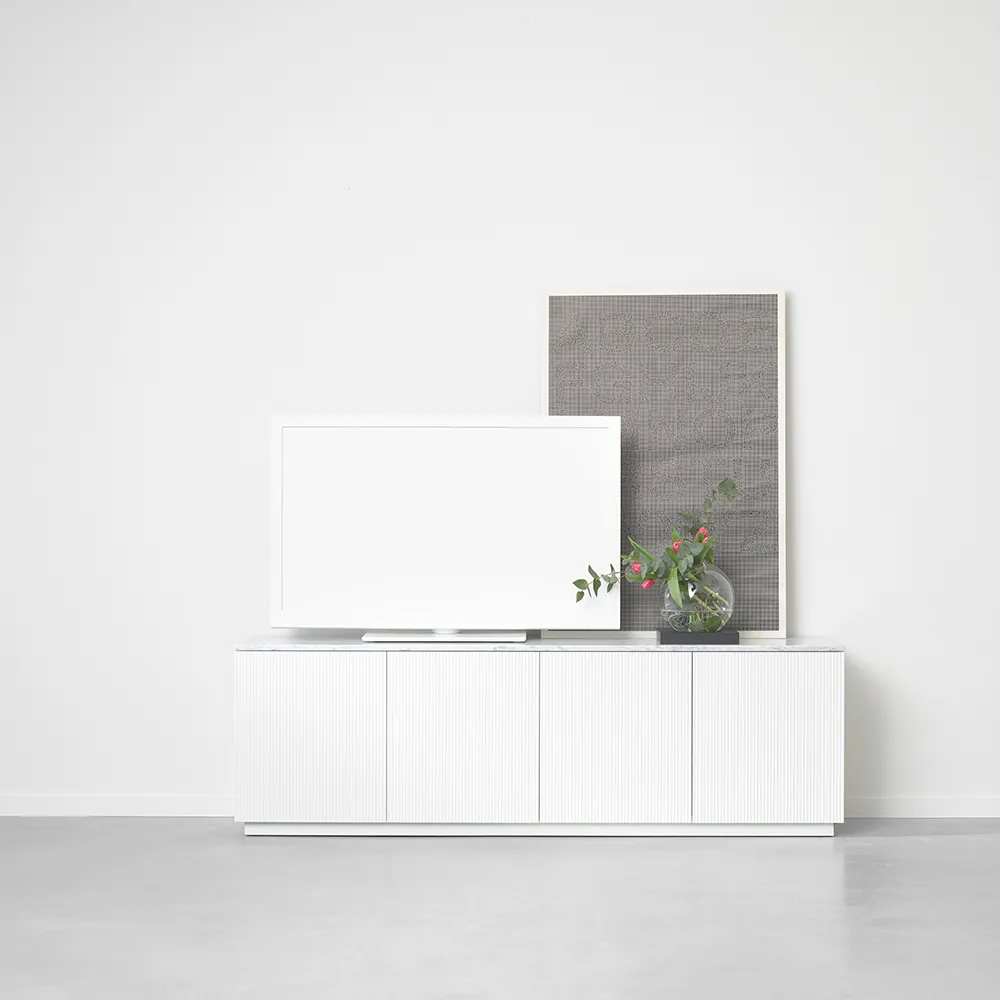 Beam side table, Light grey, stand in oiled oak A2