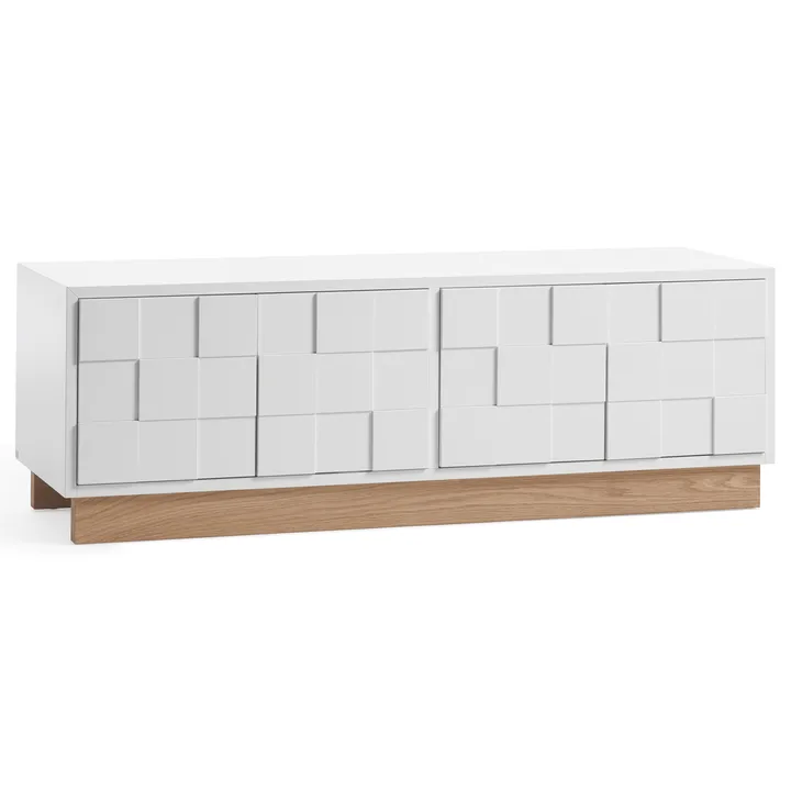 Collect 2010 media bench - White – base in white-oiled oak - A2
