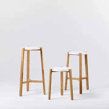 Happy Barstool low - Yellow, oak legs - A2