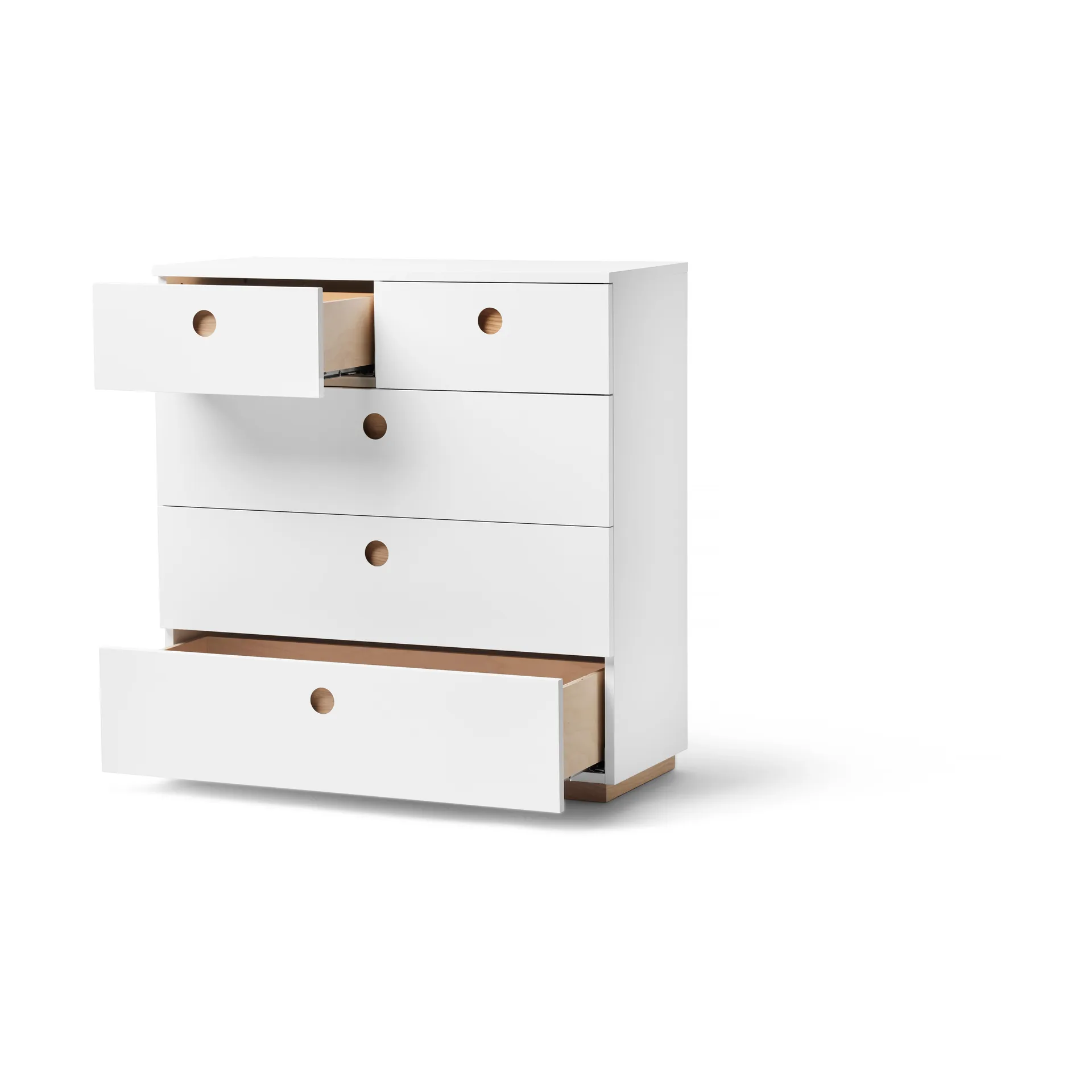 Keep high chest of drawers, White-oiled oak, 95x98x40 cm A2