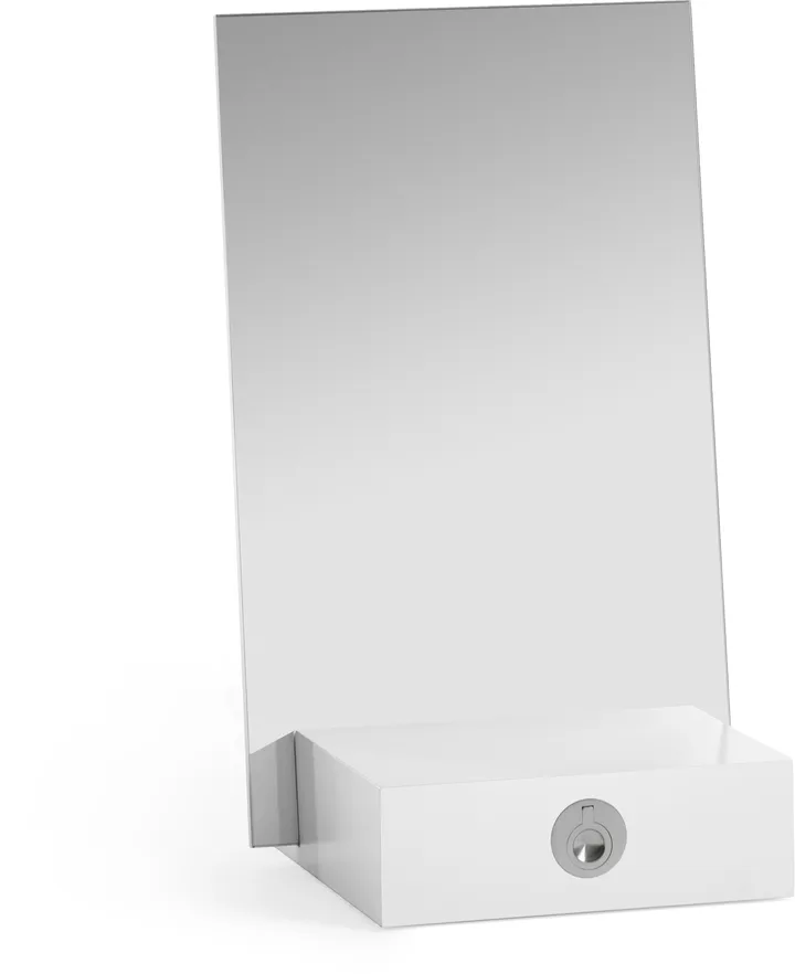 Me table mirror with storage - White, 34x57x30 cm - A2