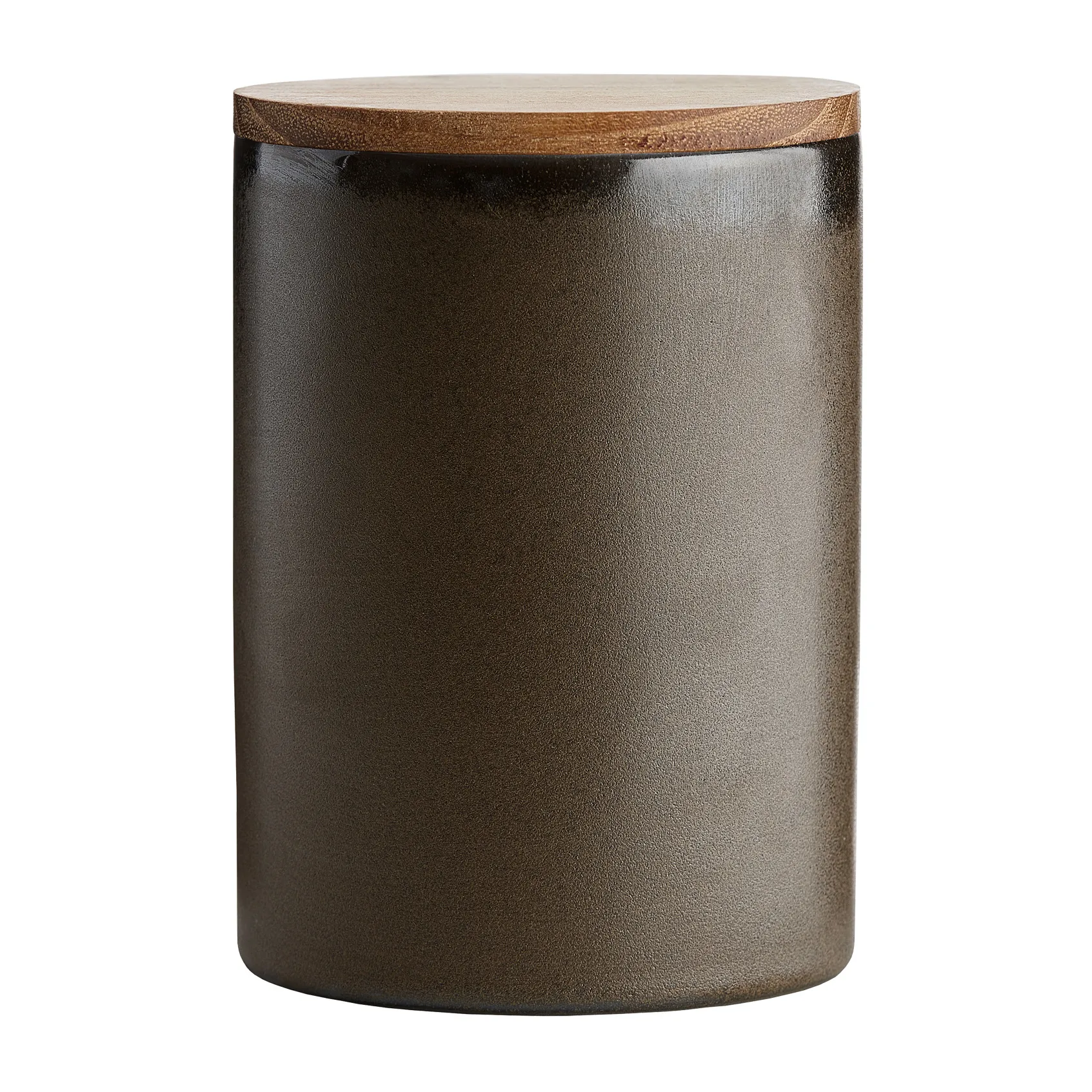 Raw storage jar with lid 15 cm, Metallic brown Aida