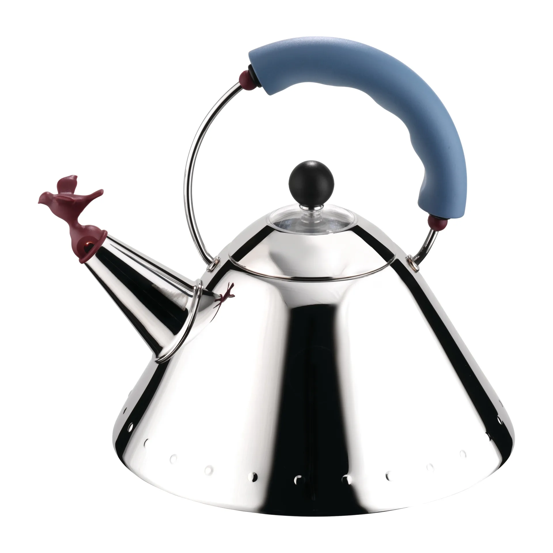 Alessi 9093 kettle, Light blue-bird Alessi