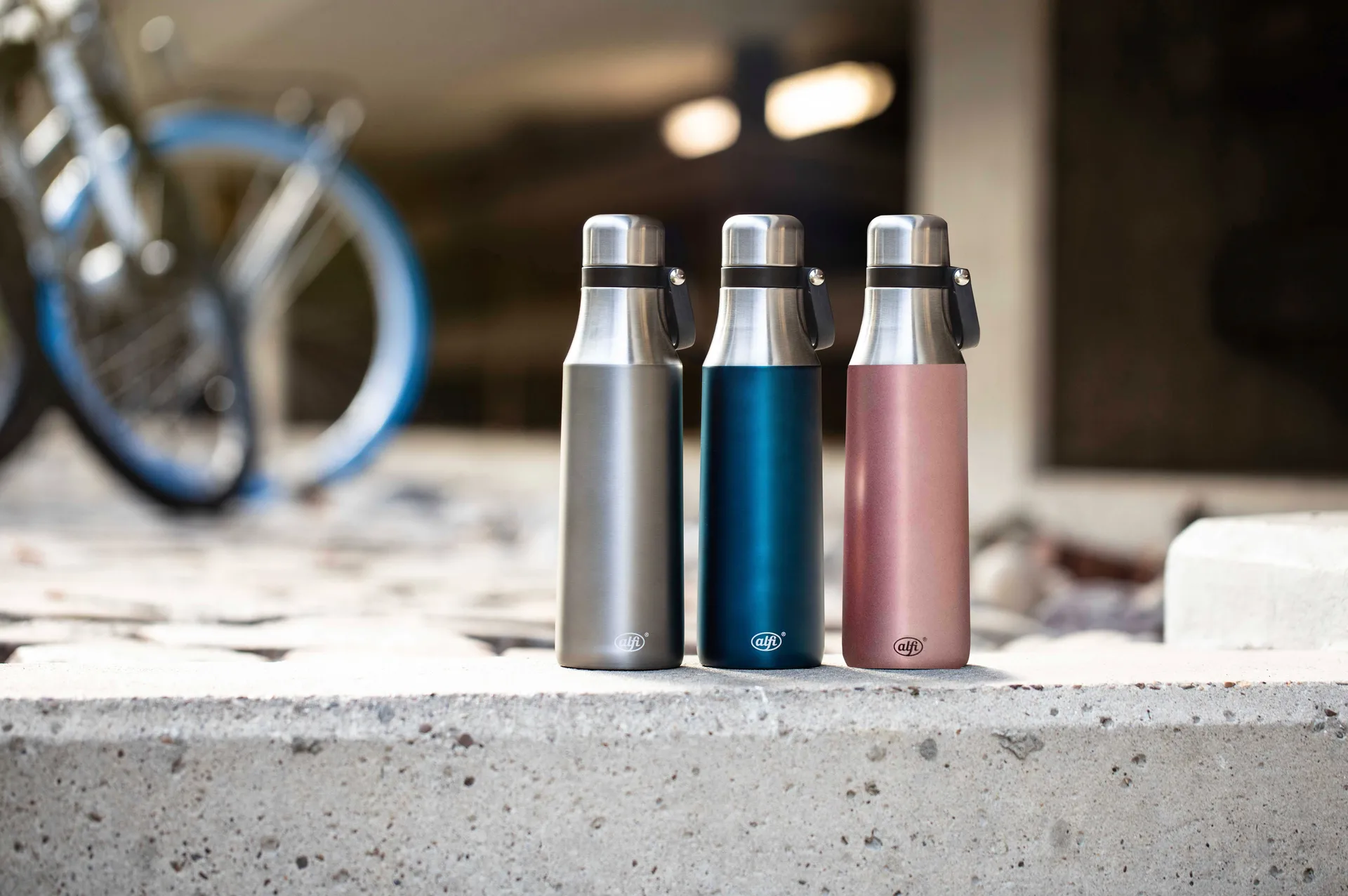 City waterbottle double walled 0.5 l, Grey satin Alfi