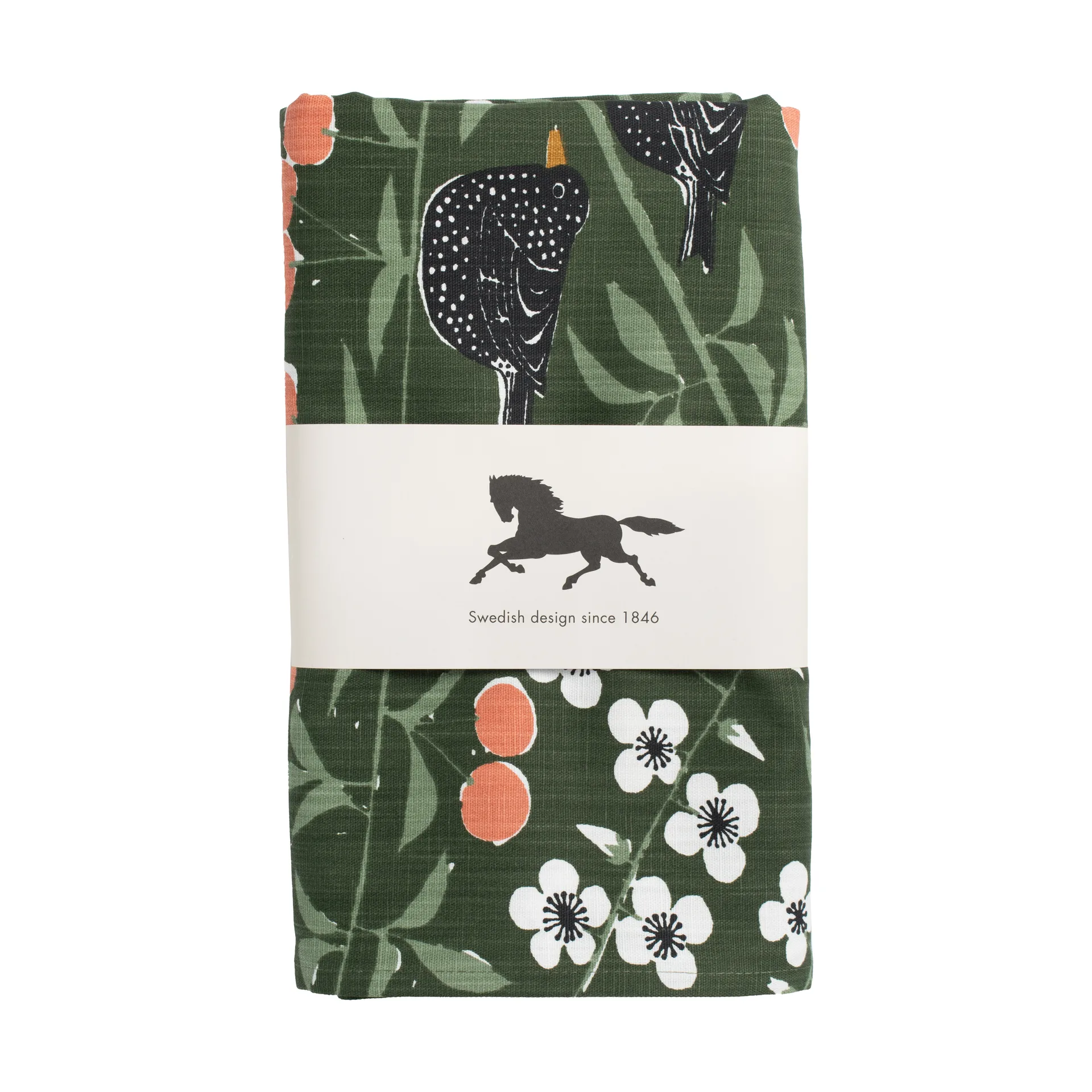 Cherry Garden tablecloth, Dark green, 145x250 cm Almedahls