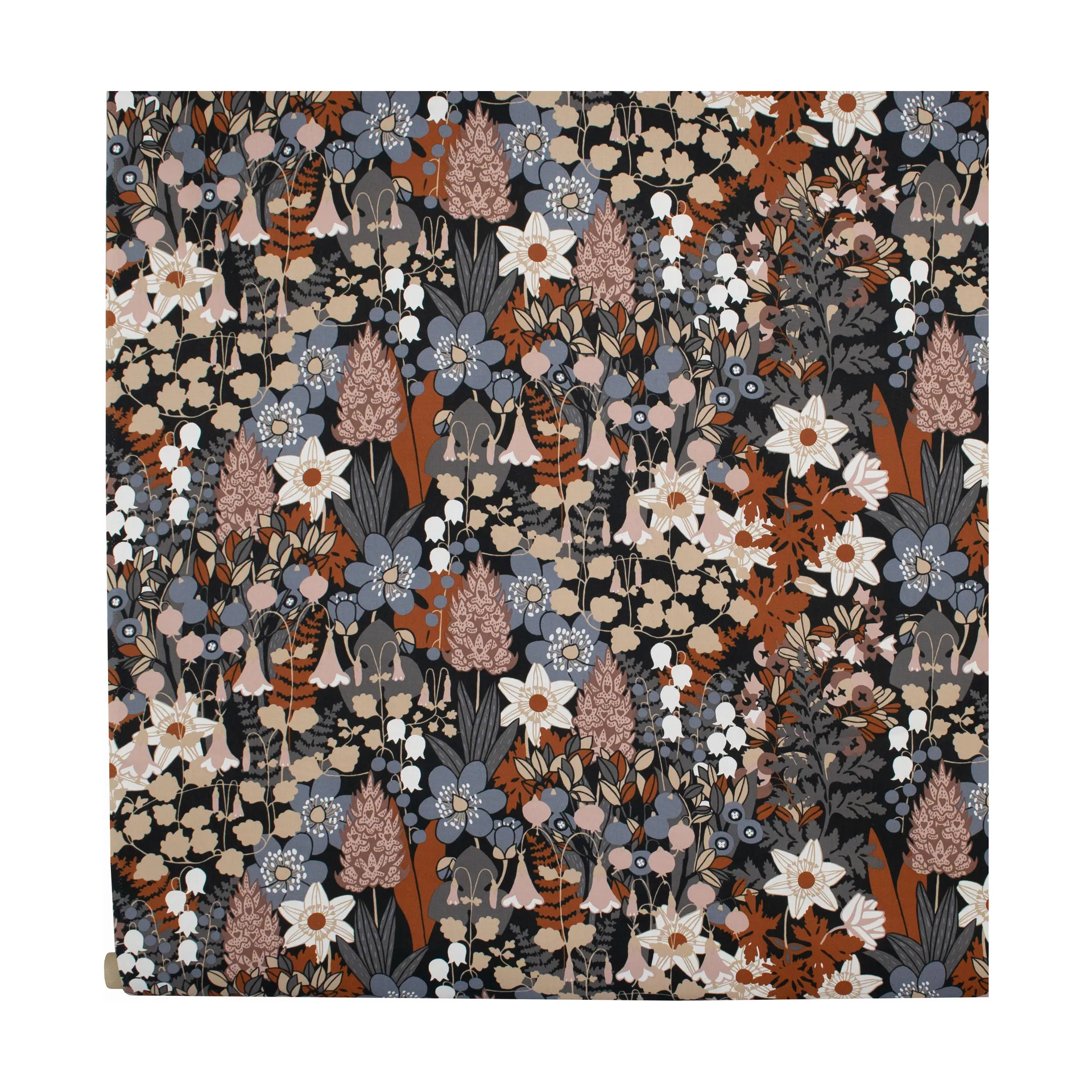 Skogen fabric, Blue-brown Almedahls