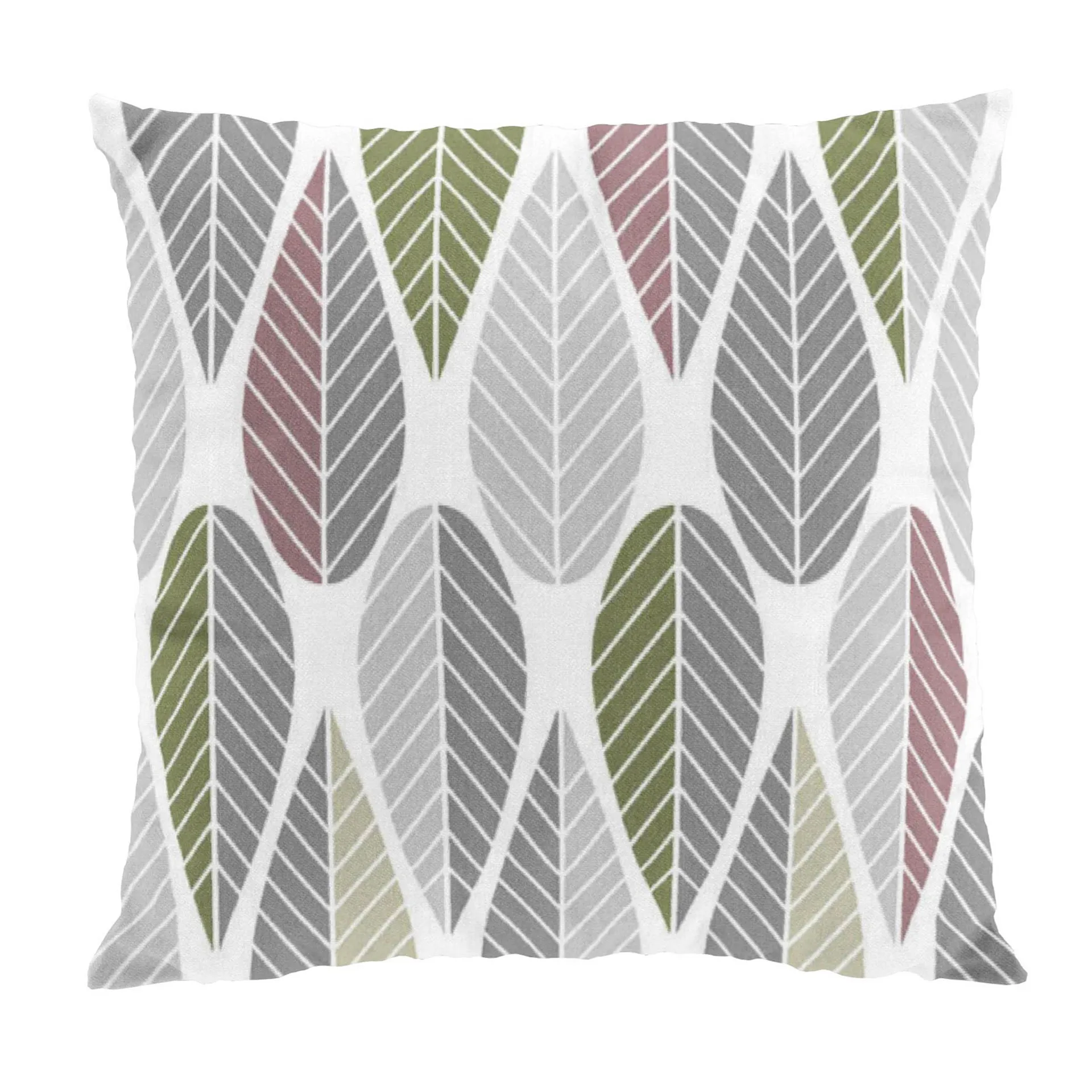 Blader cushion cover, pink-grey-green Arvidssons Textil