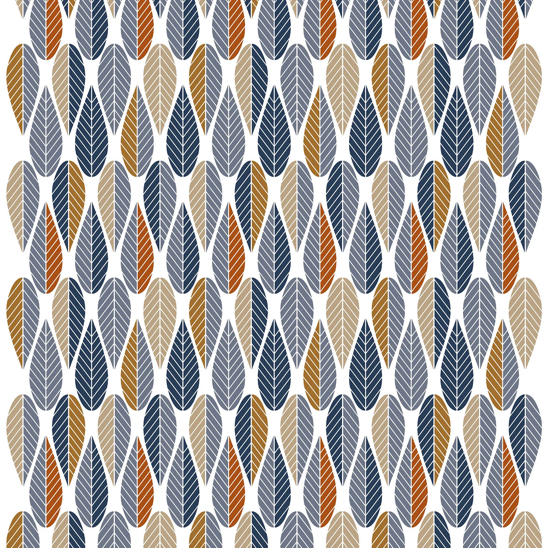 Blader fabric, blue Arvidssons Textil