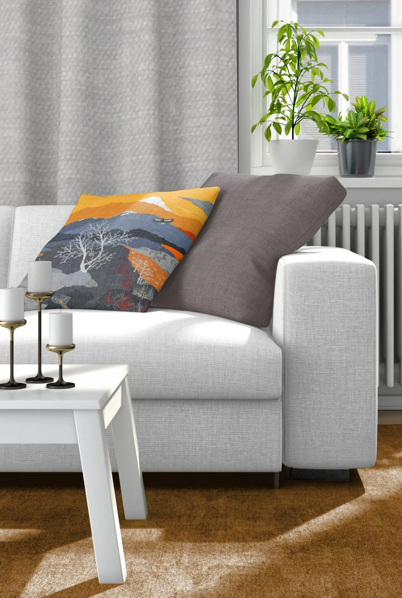 Fjällvandring cushion cover 47x47 cm, Orange Arvidssons Textil