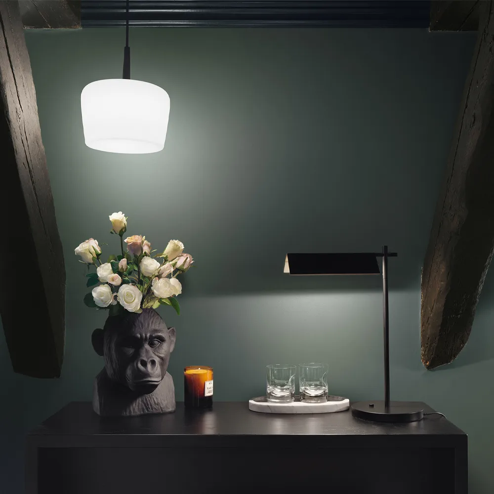 Riff Bowl pendant lamp, Black, large, led Ateljé Lyktan