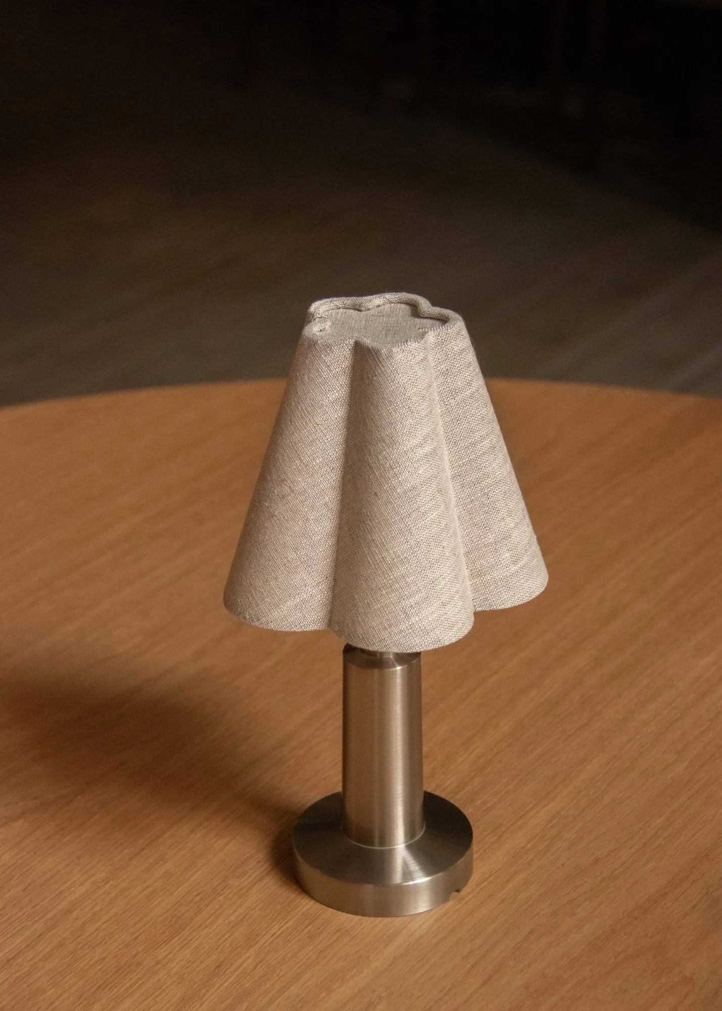 Admiral portable table lamp, Chrome-linen, 27 cm Audo Copenhagen