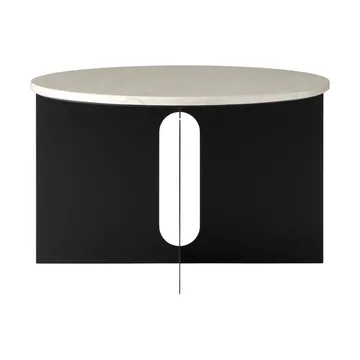 Androgyne side table - Crystal Rose marble-black steel, Ø65 cm - Audo Copenhagen