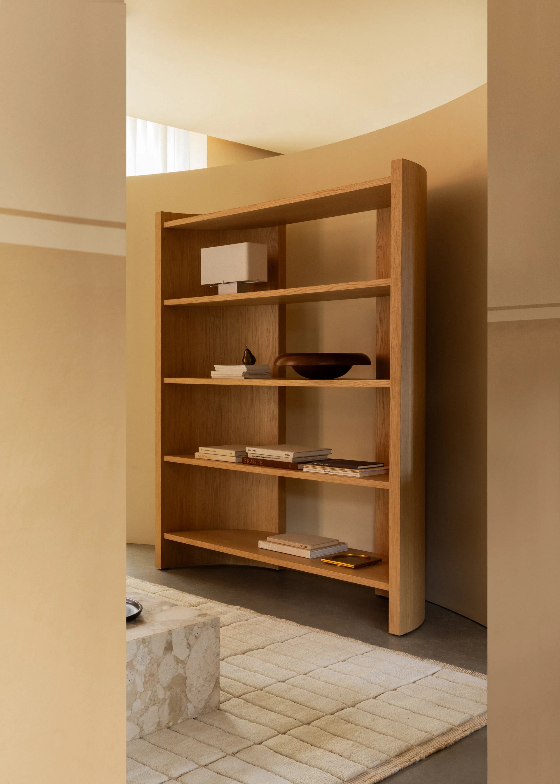 Crescent shelf, Untreated oak, 150x173 cm Audo Copenhagen