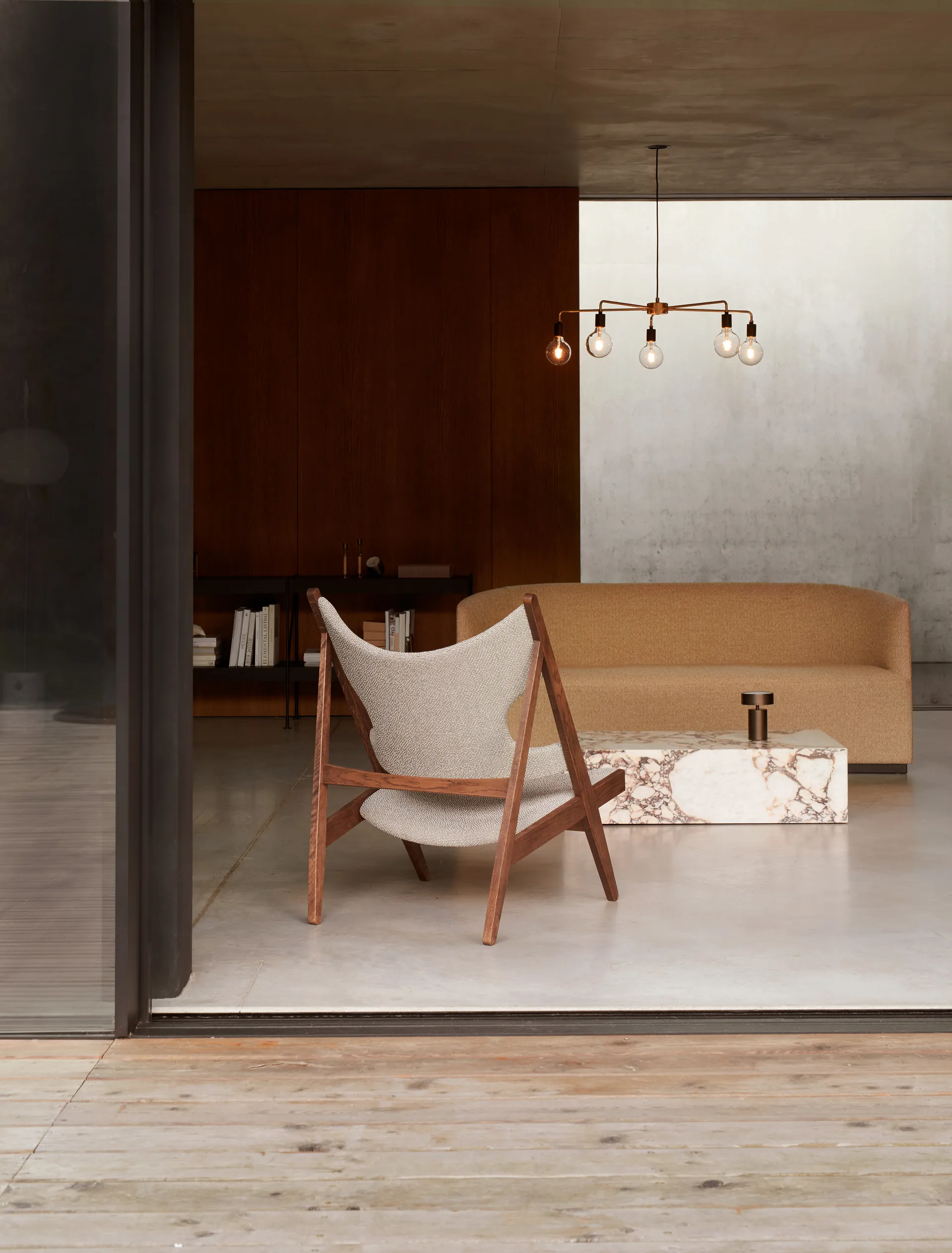 Knitting lounge armchair, Walnut-Baru 0950 Audo Copenhagen