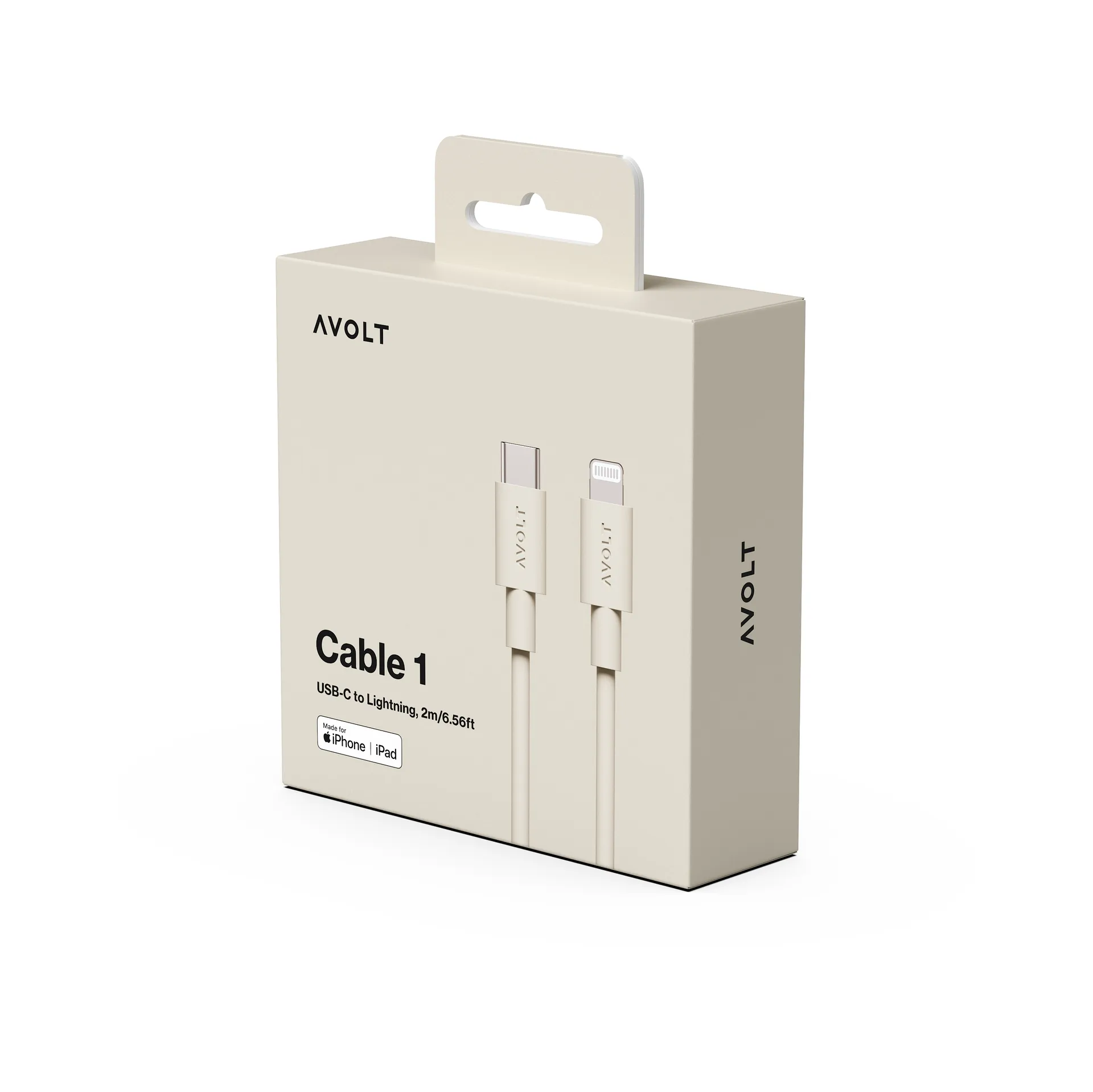 Cable 1 USB C to Lightning charging cable 2m, Nomad Sand Avolt