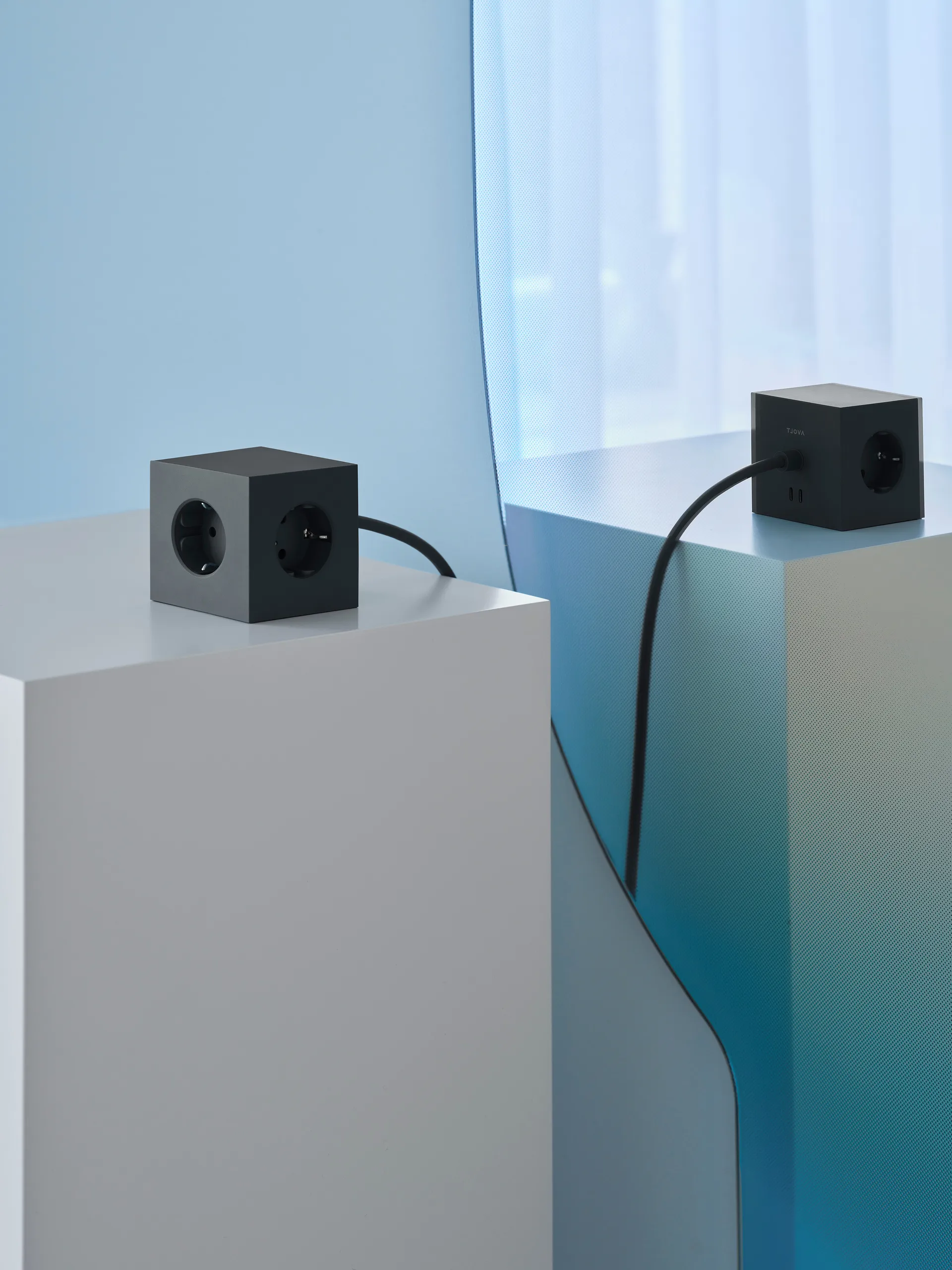 Square 1 power strip USB-C 30W 3 m, Stockholm Black Avolt