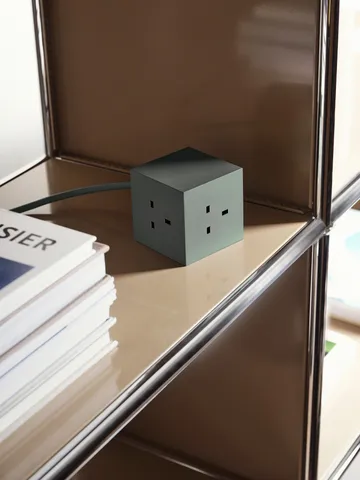 Square 1 UK power strip USB-C 30W 1.8 m - Oak Green - Avolt